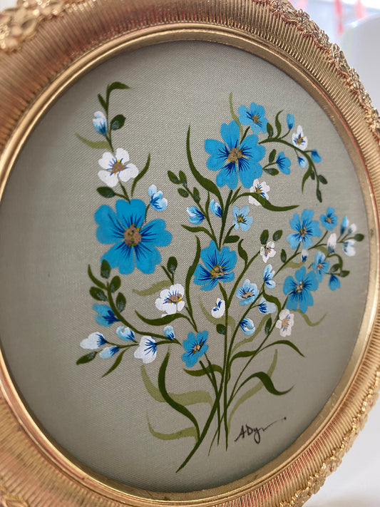 Forget Me Nots in Gold Original Painting