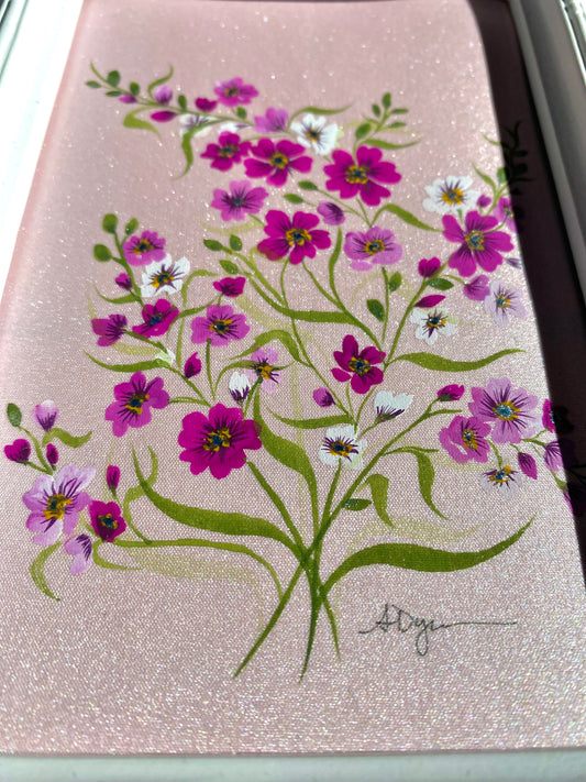 Pink Forget Me Nots Original Painting