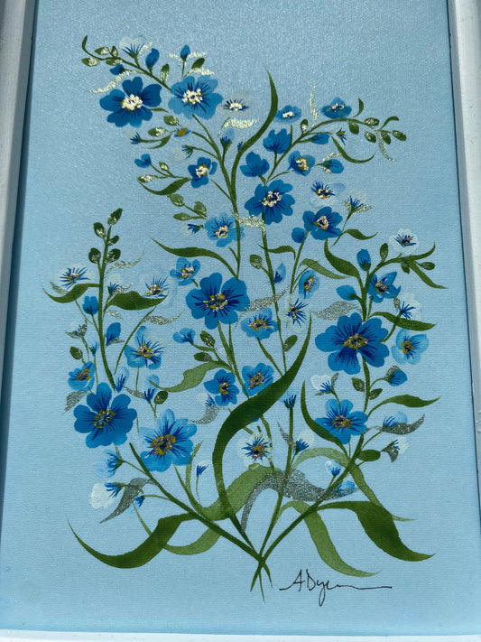 Blue Forget Me Nots Original Painting