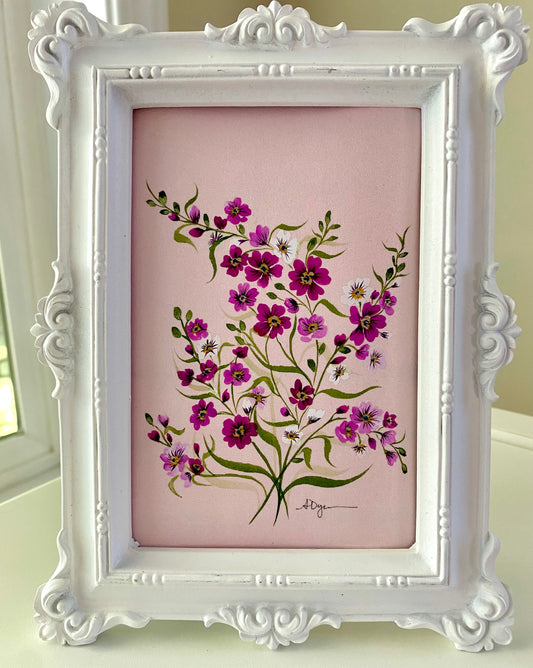 Pink Forget Me Nots Original Painting