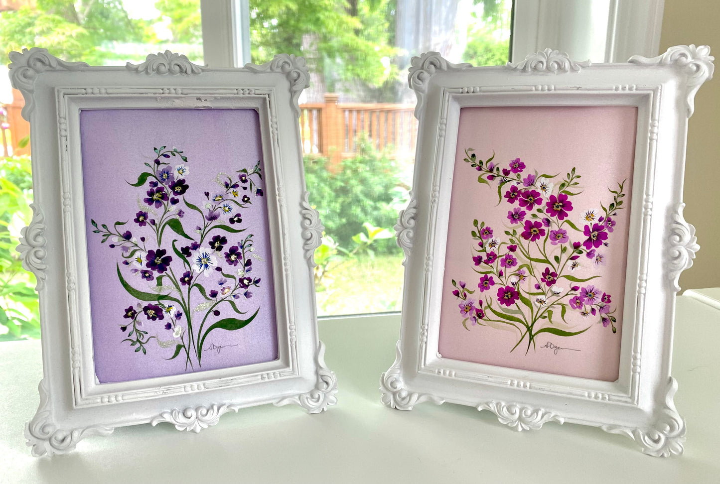 Pink Forget Me Nots Original Painting