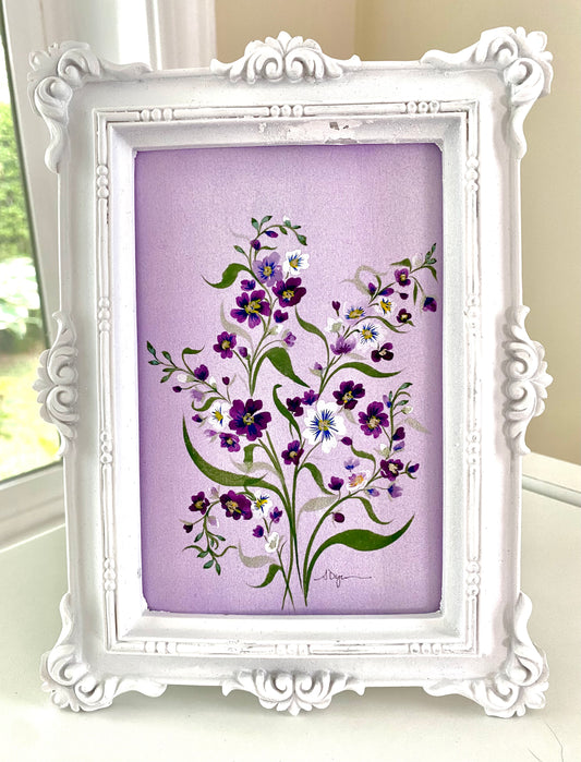Purple Forget Me Nots Original Painting