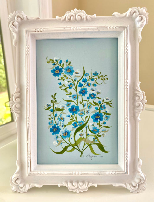 Blue Forget Me Nots Original Painting