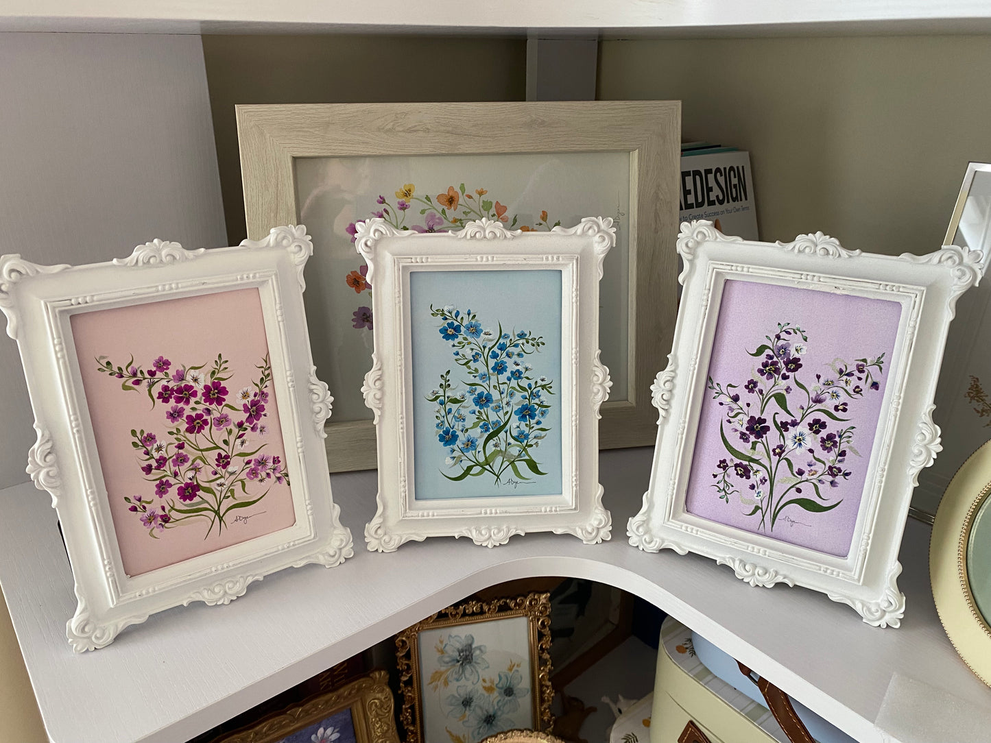 Blue Forget Me Nots Original Painting